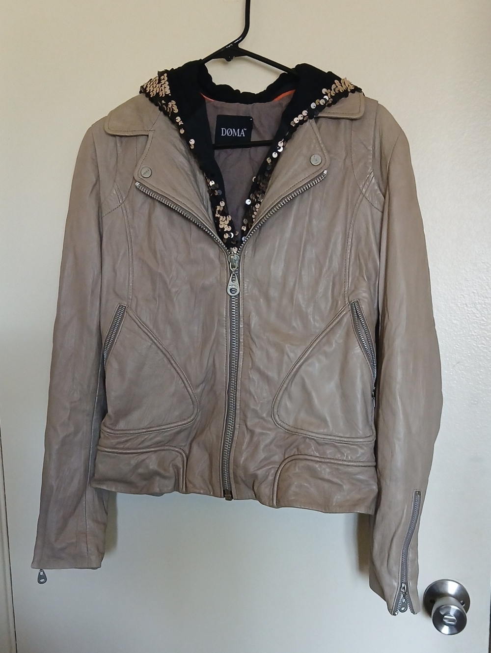 Doma Gray Leather Jacket Size XL